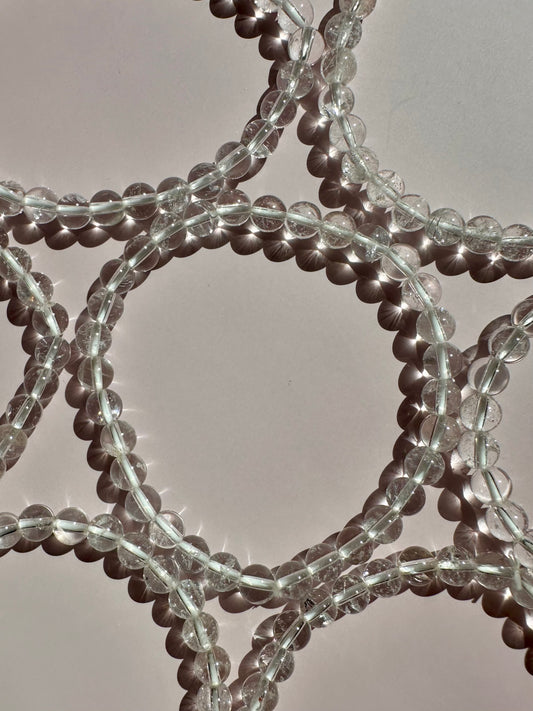 6mm Lemurian Clear Quartz Beaded Bracelet