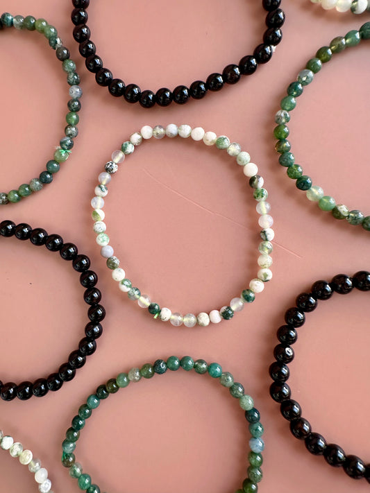 Bracelet Bundle Set: “Rooted in Kindness” - Tree Agate, Moss Agate, Black Tourmaline