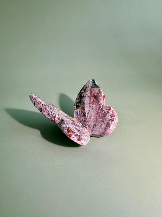 Sea Jasper 3D Butterfly Carving