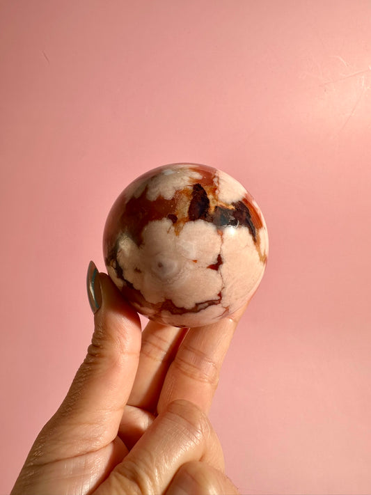 Carnelian Flower Agate Sphere Option C | Polished Crystal Sphere
