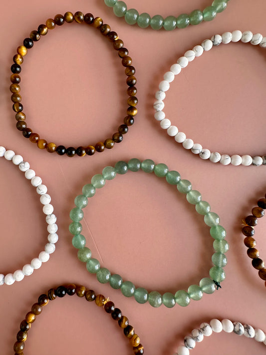 Bracelet Bundle Set: “Faithful & Fierce” - Green Jade, Tiger's Eye, Howlite