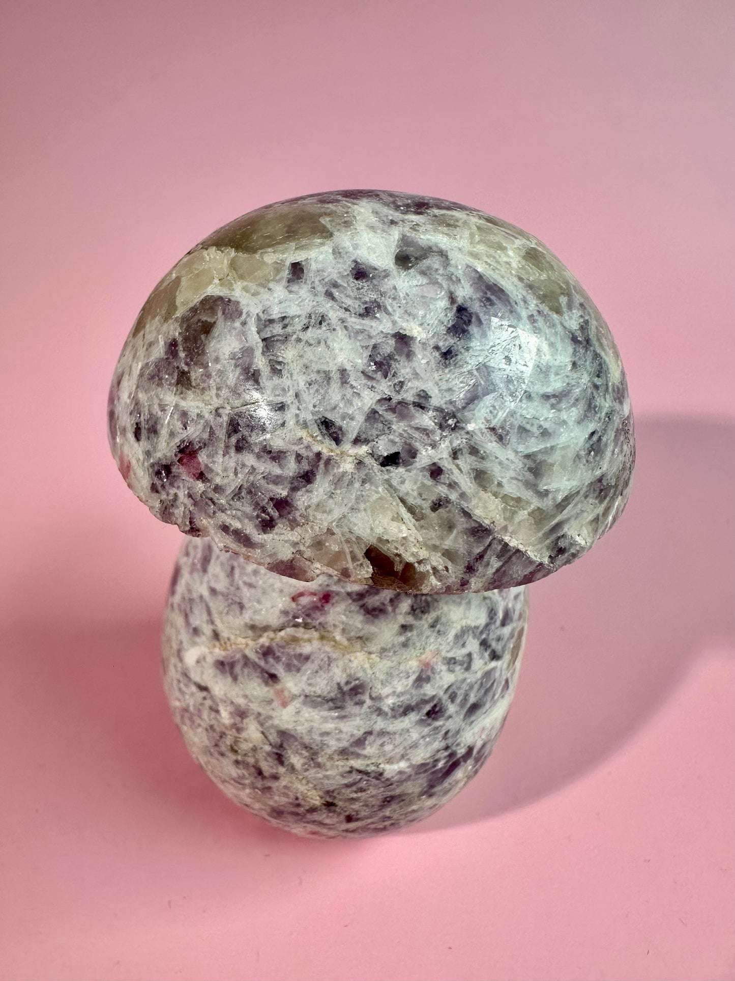 Lepidolite Mushroom Carving
