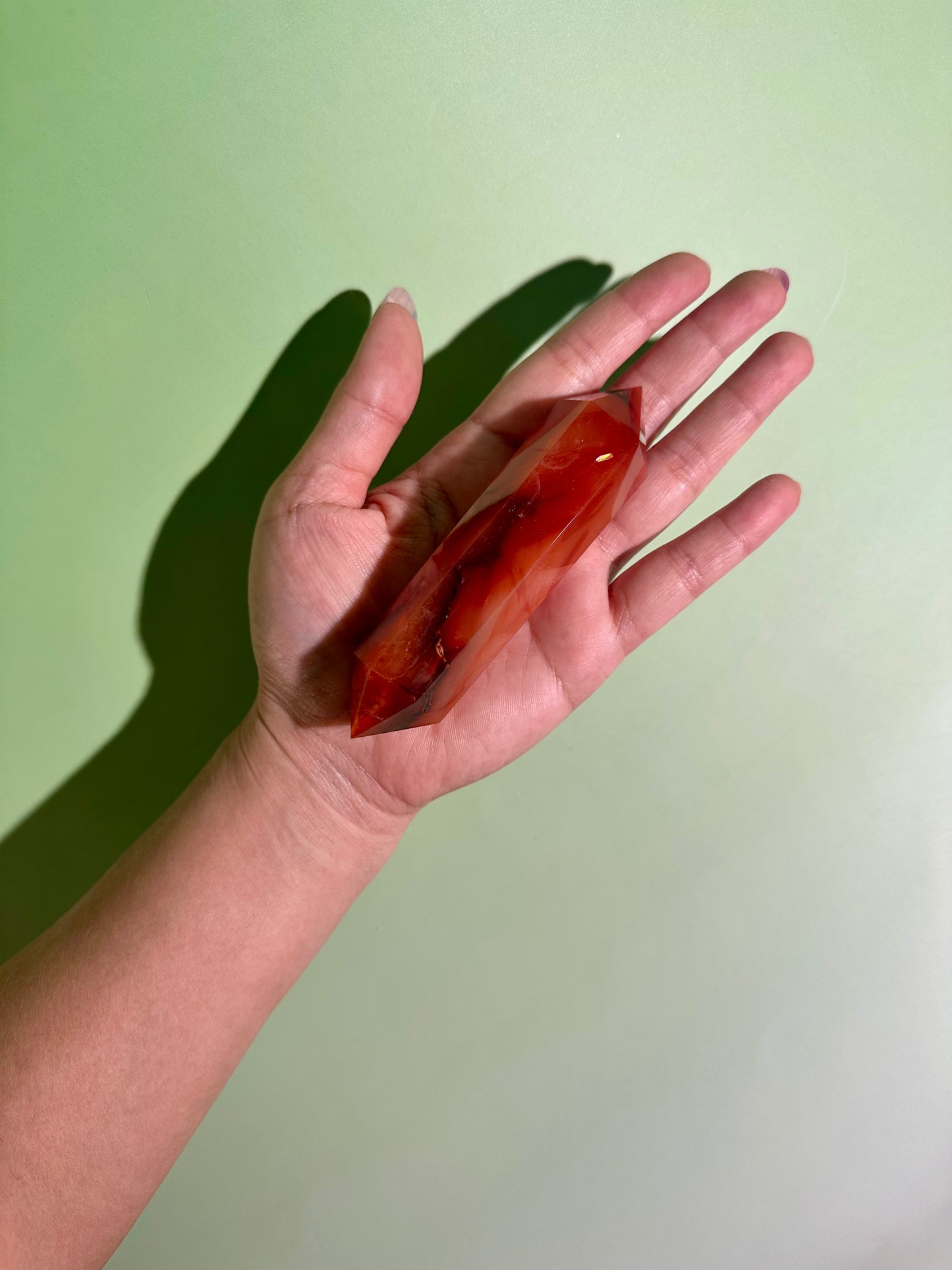 Carnelian Double Terminated Point – Option B | Creativity, Confidence & Success Energy