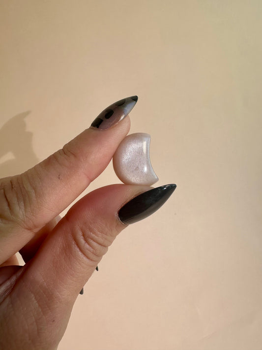 Mini Sunstone + Moonstone Crescent Moon