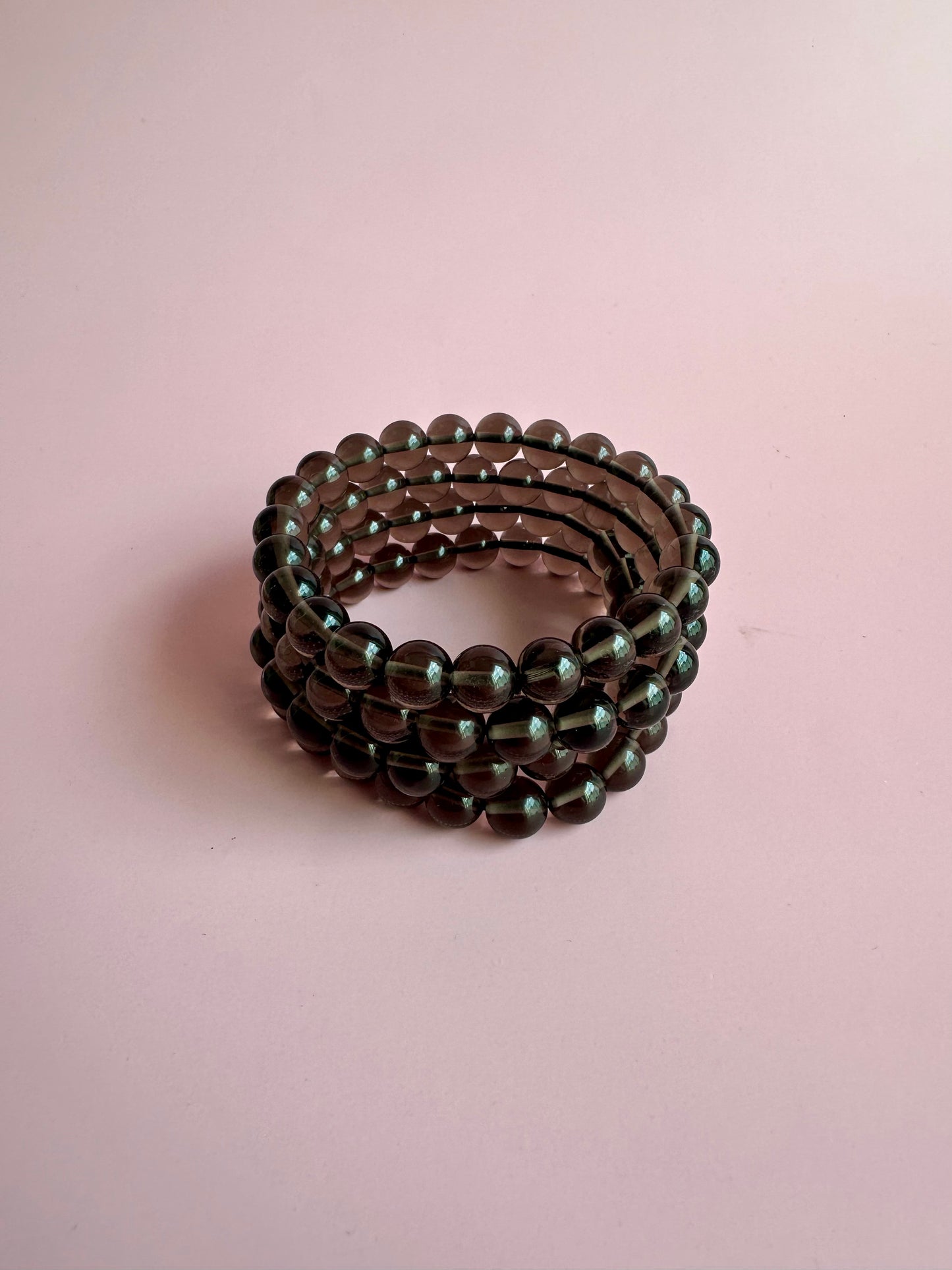 8mm Smoky Quartz Beaded Bracelet