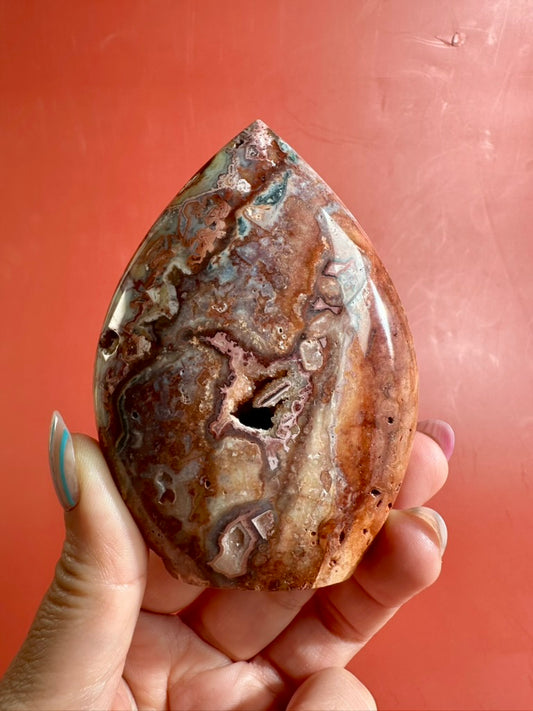 Indonesian Pink Crazy Lace Agate Flame – Option B | Confidence, Joy & Feminine Energy