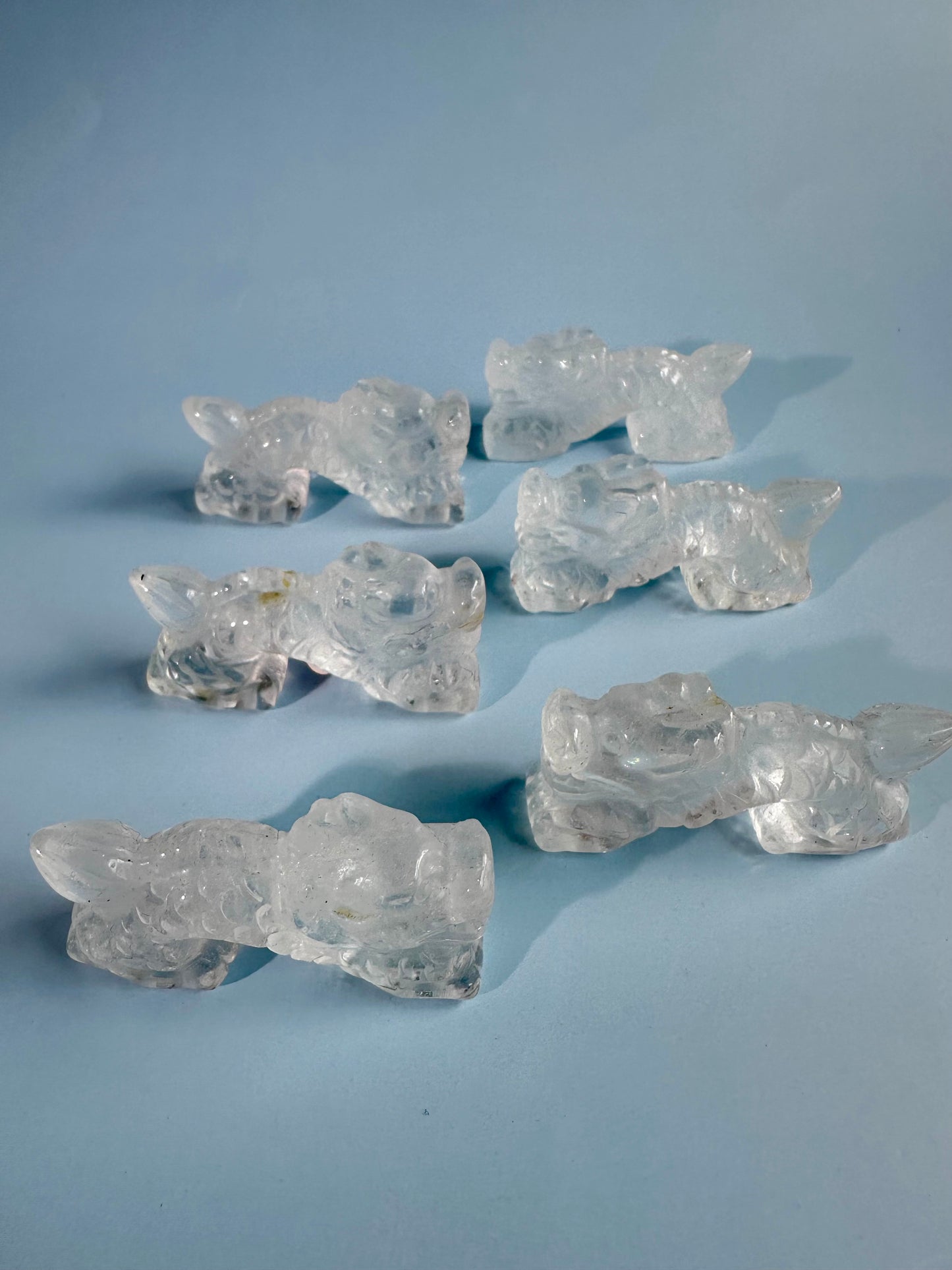 Clear Quartz Chinese Long Dragon Carving Talisman