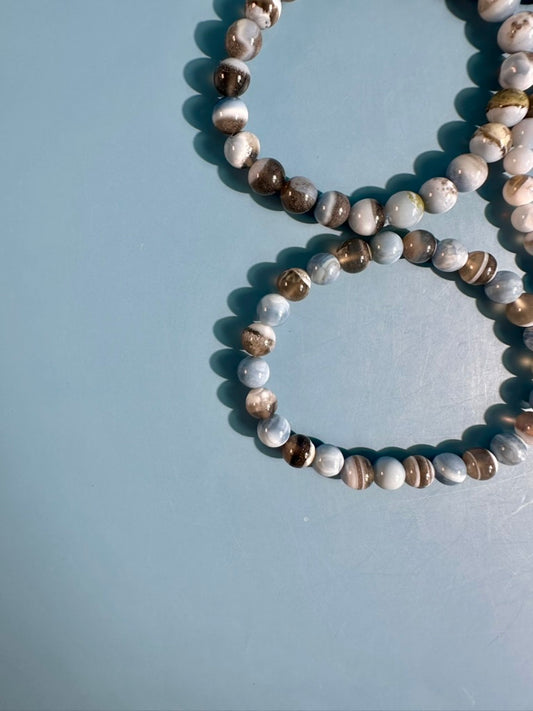 Blue Opal Beaded Bracelet | 6mm, 8mm & 10mm Gemstone Bracelet Options