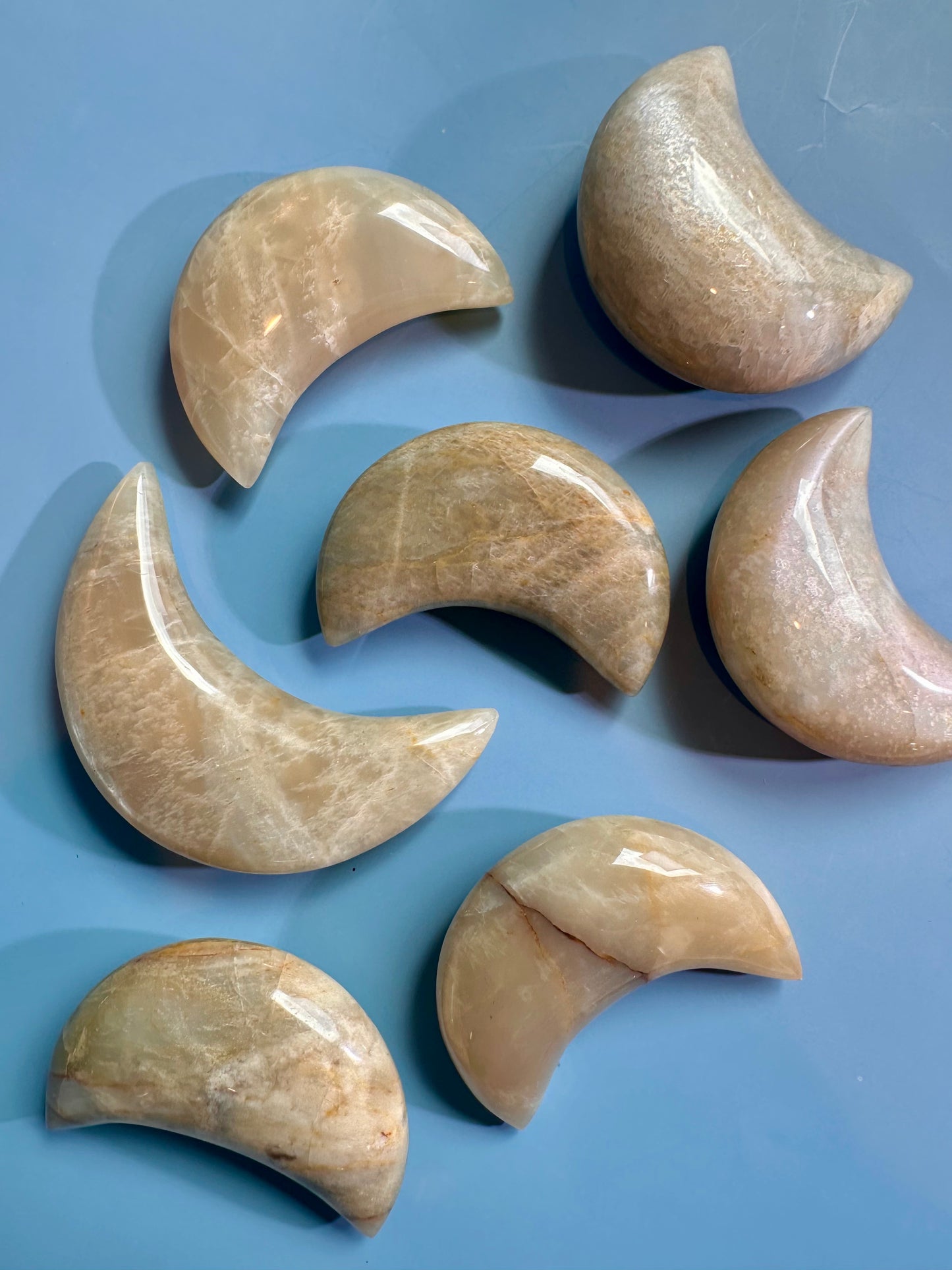 Large Moonstone Crescent Moon Carving