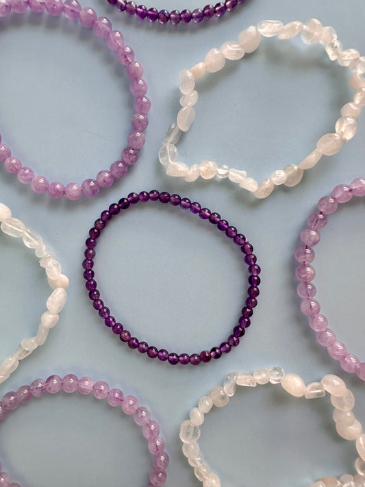 Bracelet Bundle Set: “Soul Whisper” - Lavender Jade, Amethyst, Moonstone