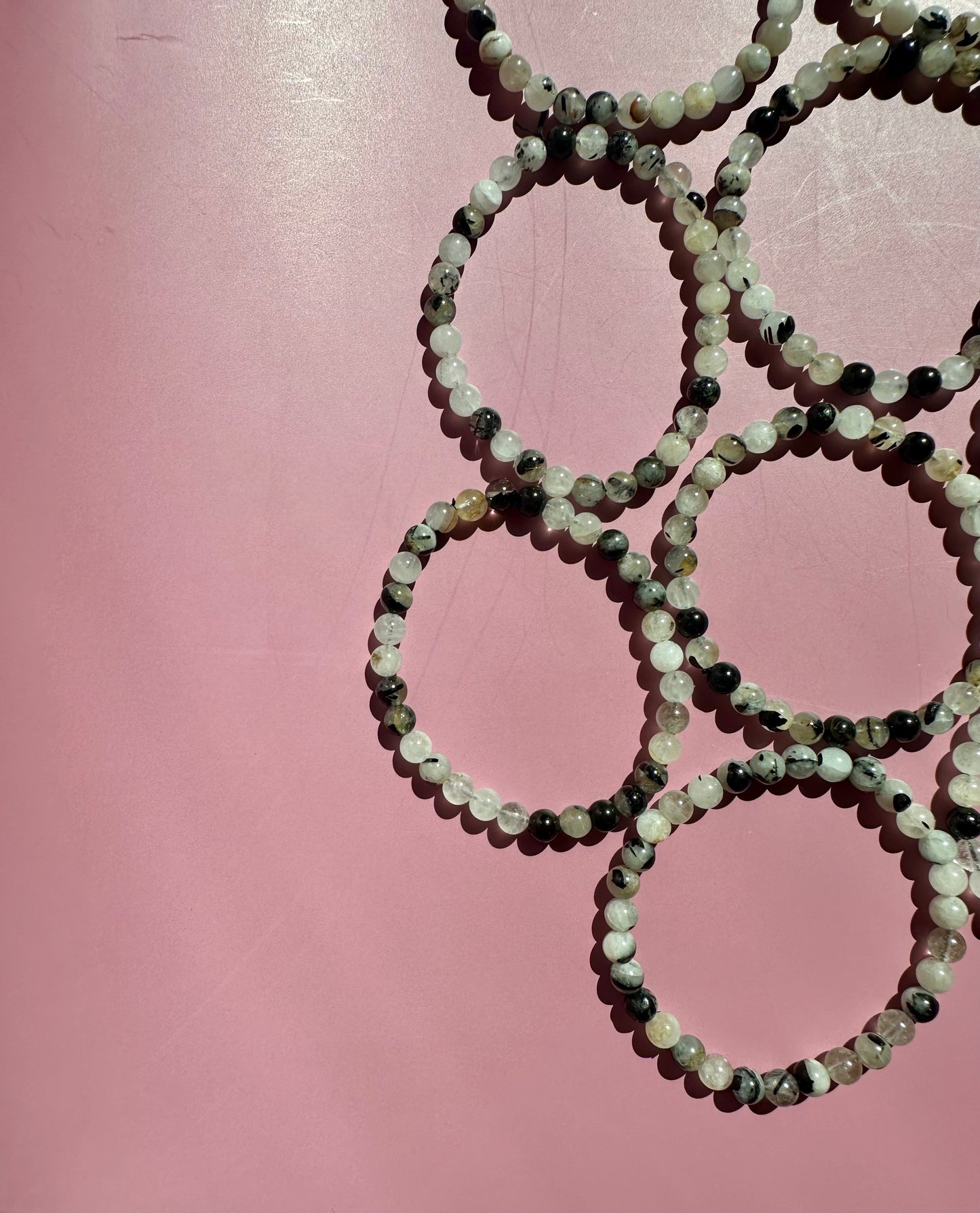 6mm Tourmaline in Quartz Beaded Bracelet