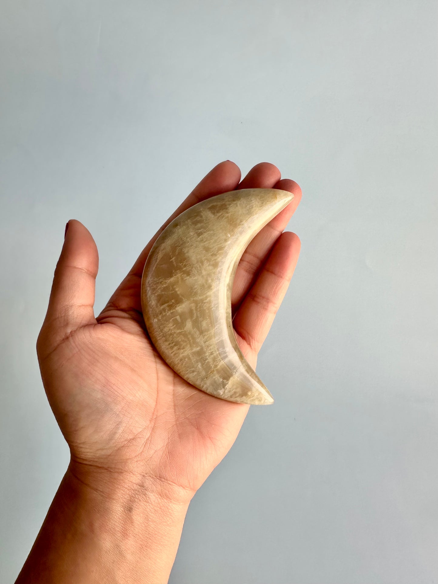 Extra Large Moonstone Crescent Moon - B