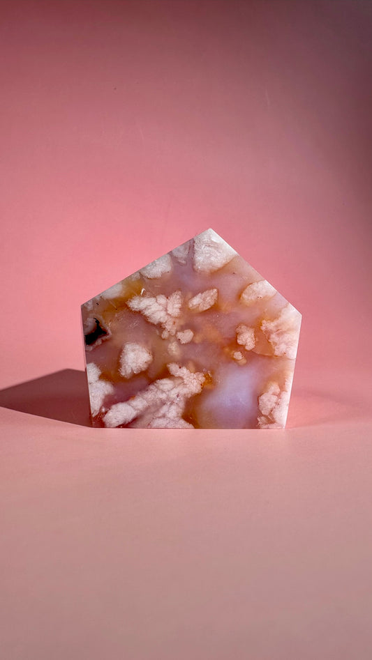 Pink Carnelian Flower Agate Gusher – Option B