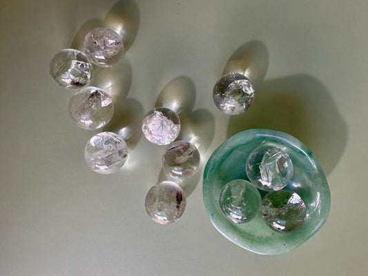 Mini Clear Quartz Sphere with Rainbows