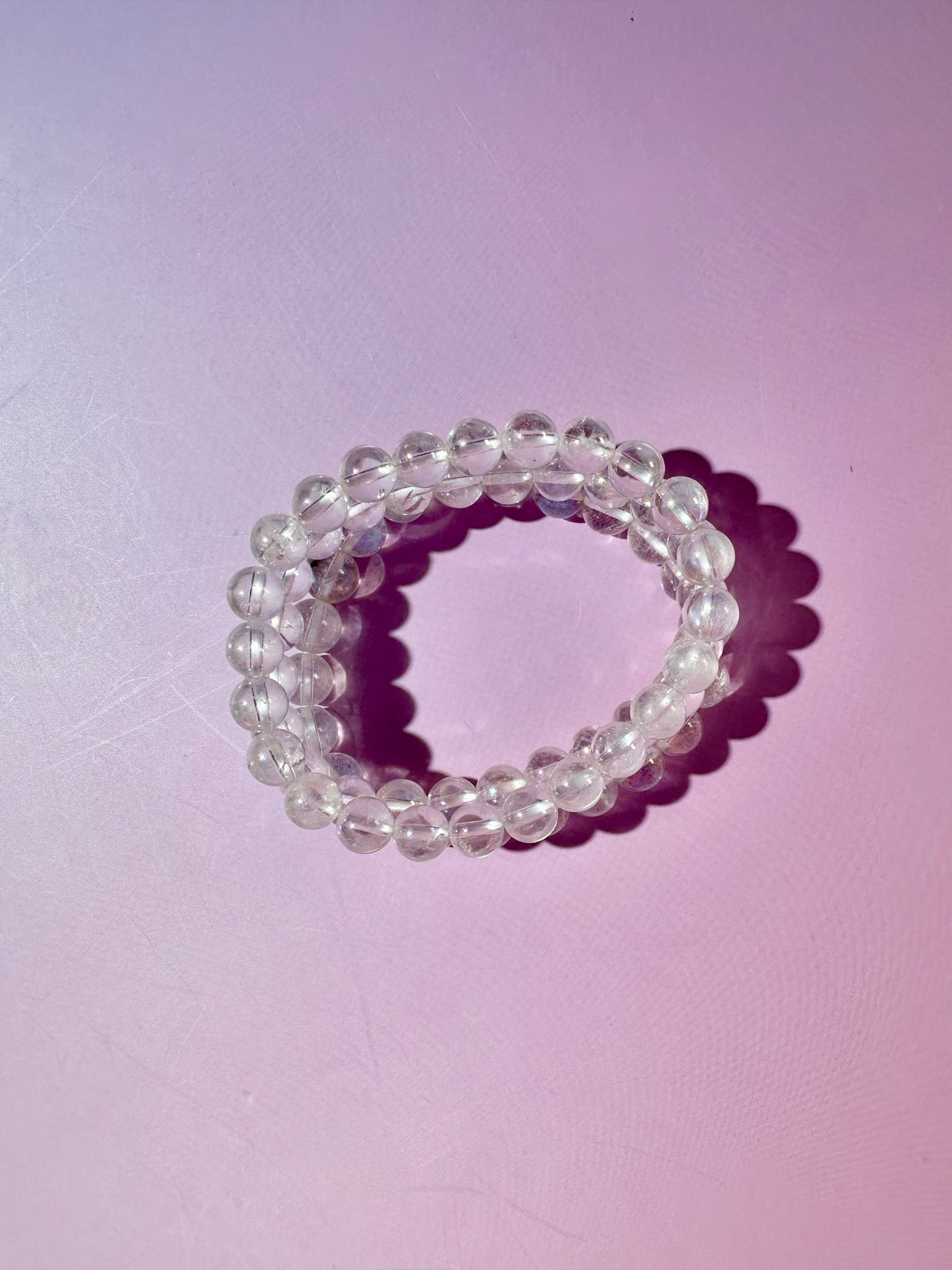 8mm Aura Quartz Beaded Bracelet | Joy, Light & Positive Energy