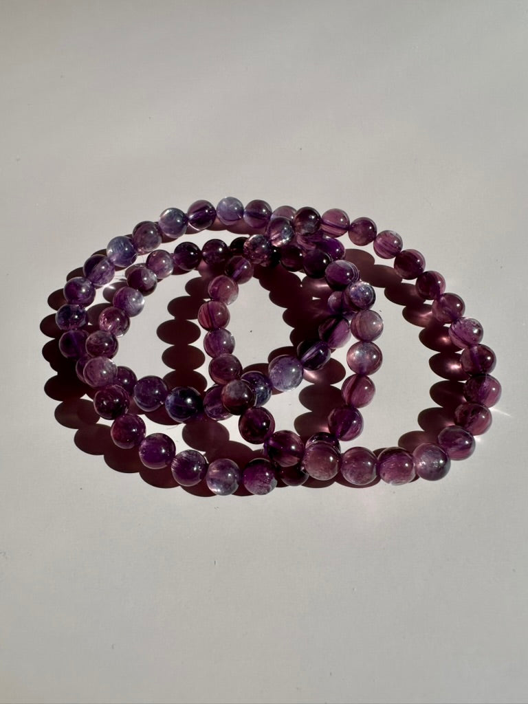 7mm HQ Lepidolite Purple Mica Bracelet