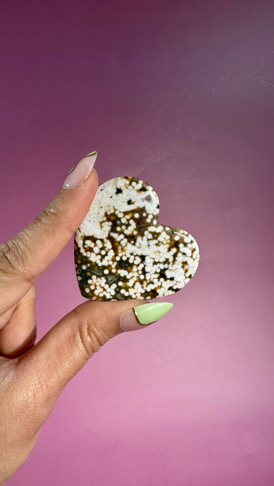 Ocean Jasper Heart Carving – Option M