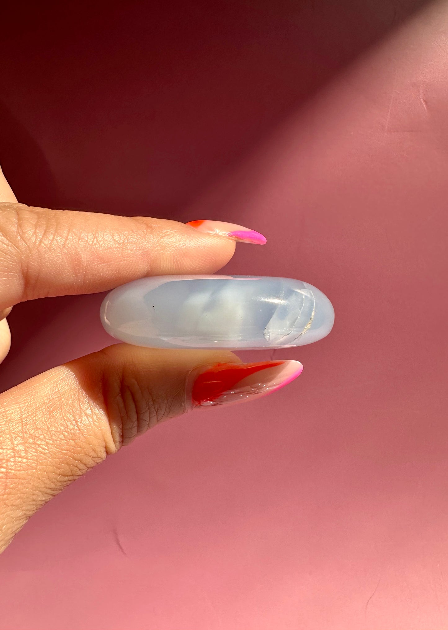 Blue Chalcedony Flat Palm