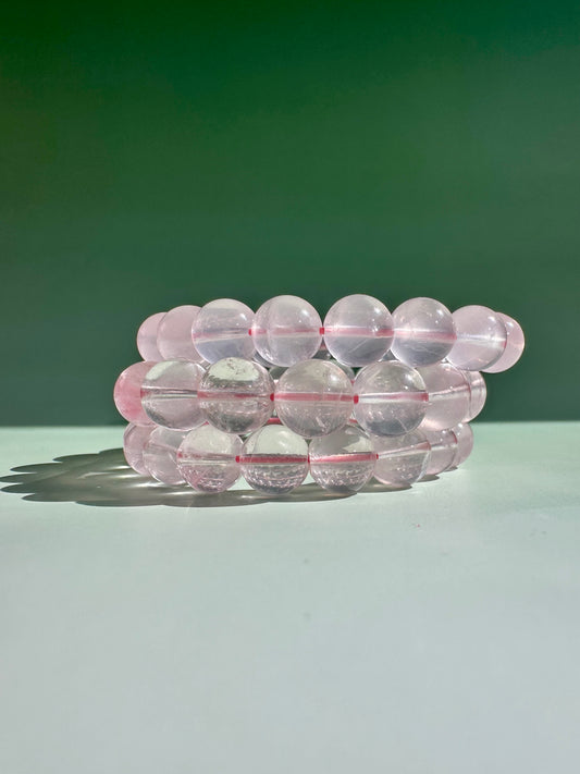 10mm Star Rose Quartz Beaded Bracelet