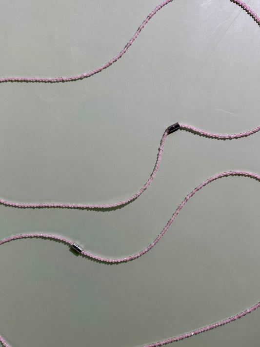 2mm Faceted Rose Quartz Necklace & Bracelet Wrap | Magnetic Clasp Jewelry