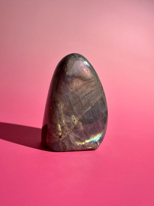 Small Blue and Purple Flash Labradorite Standing Freeform – Option O