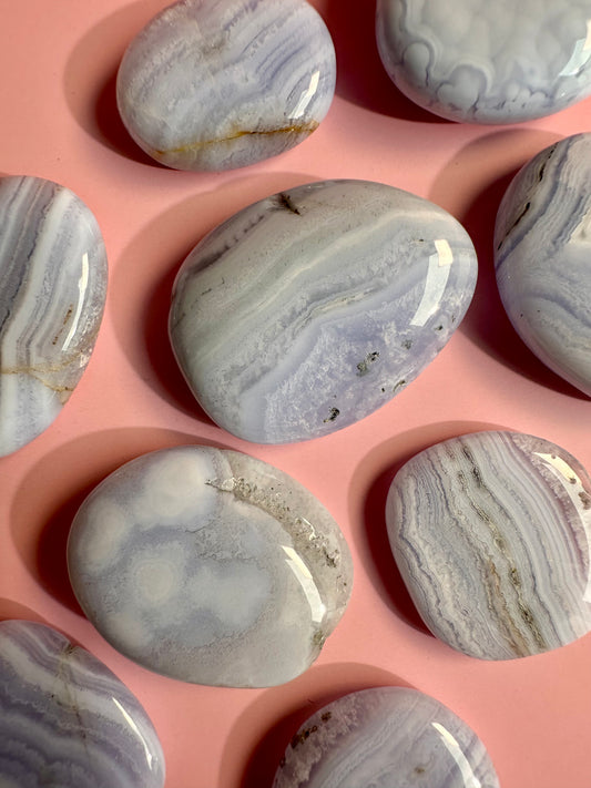 Blue Lace Agate Mini Flat Palm