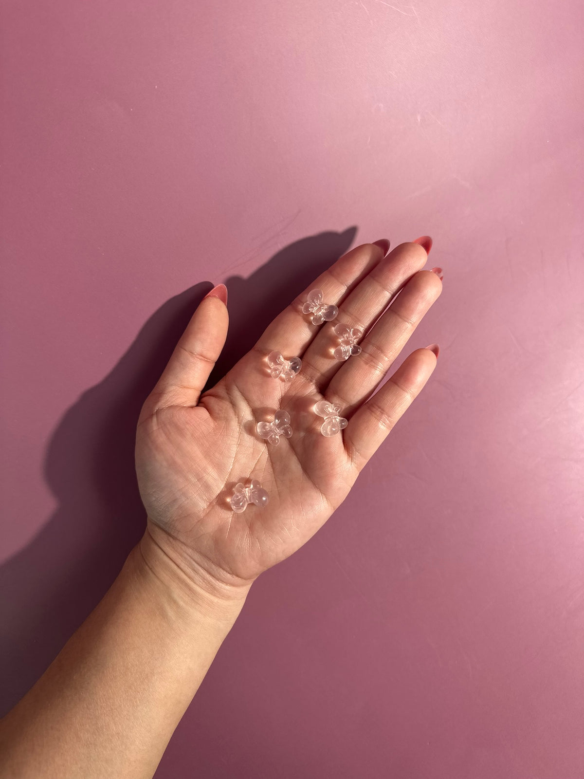Mini Rose Quartz Bow | Cute Pink Crystal Carving