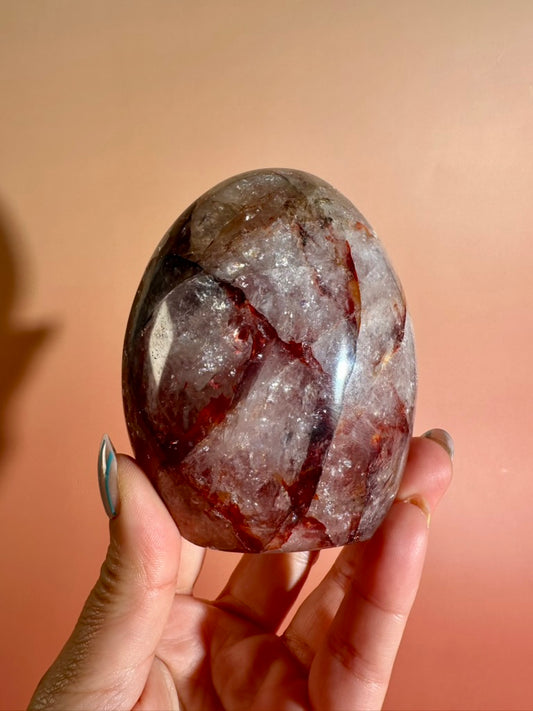 Fire Quartz Standing Freeform Option D | Premium Hematoid Quartz Crystal