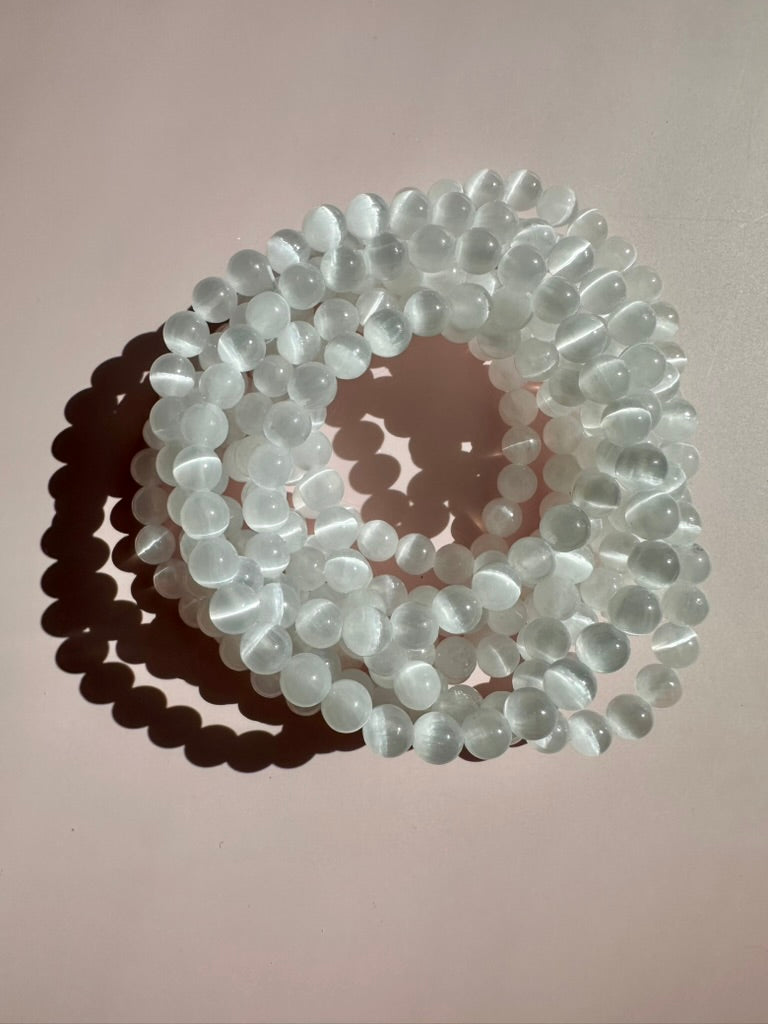 6mm Satin Spar (Selenite) Bracelet