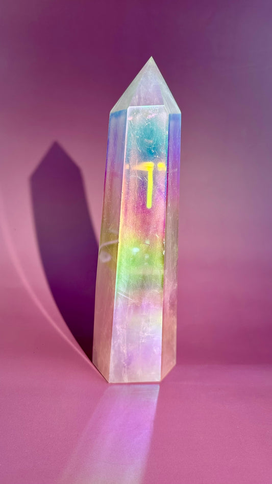 Aura Rose Quartz Tower – Option B (Large)