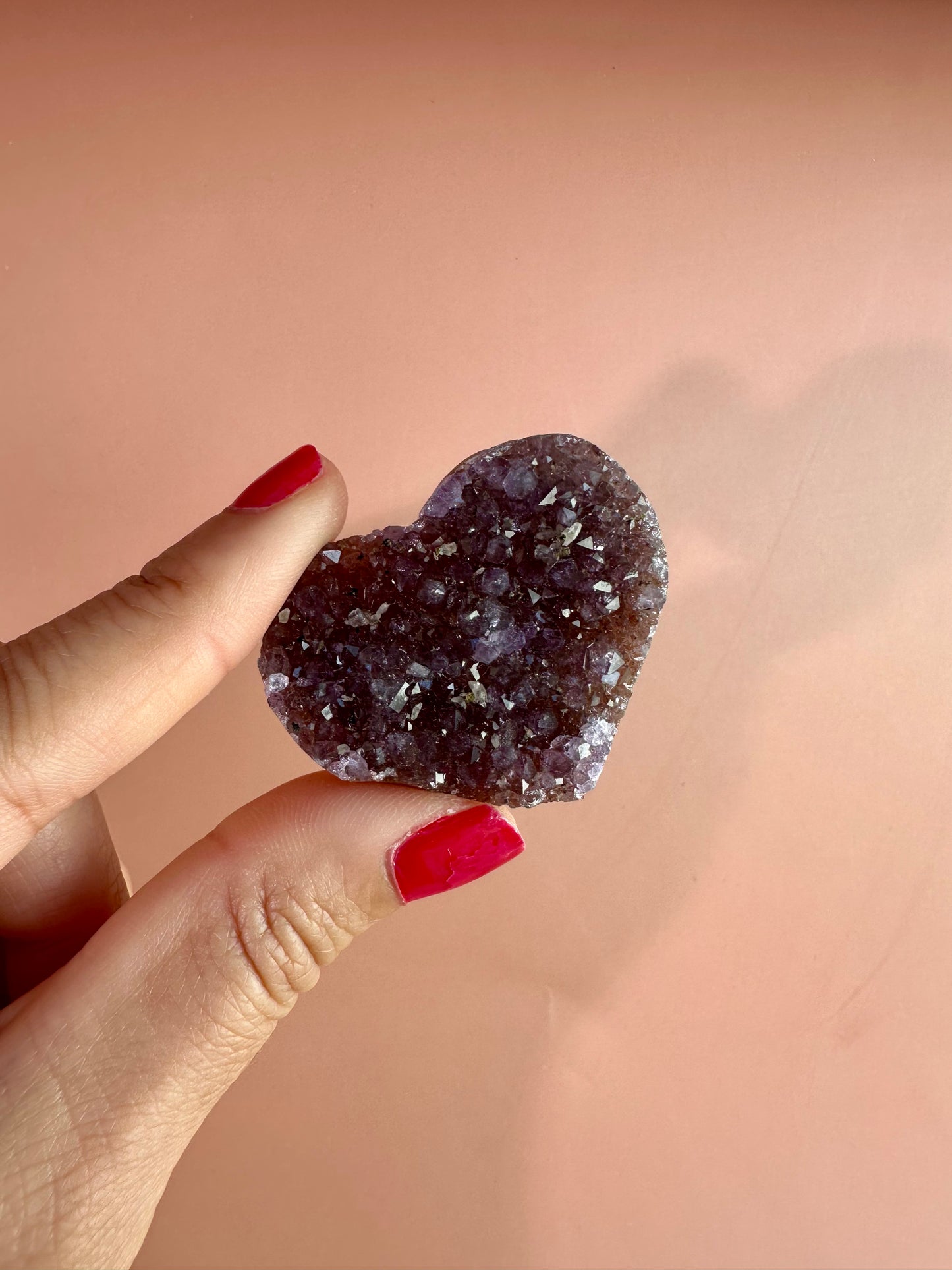 Small Druzy Amethyst Heart - H