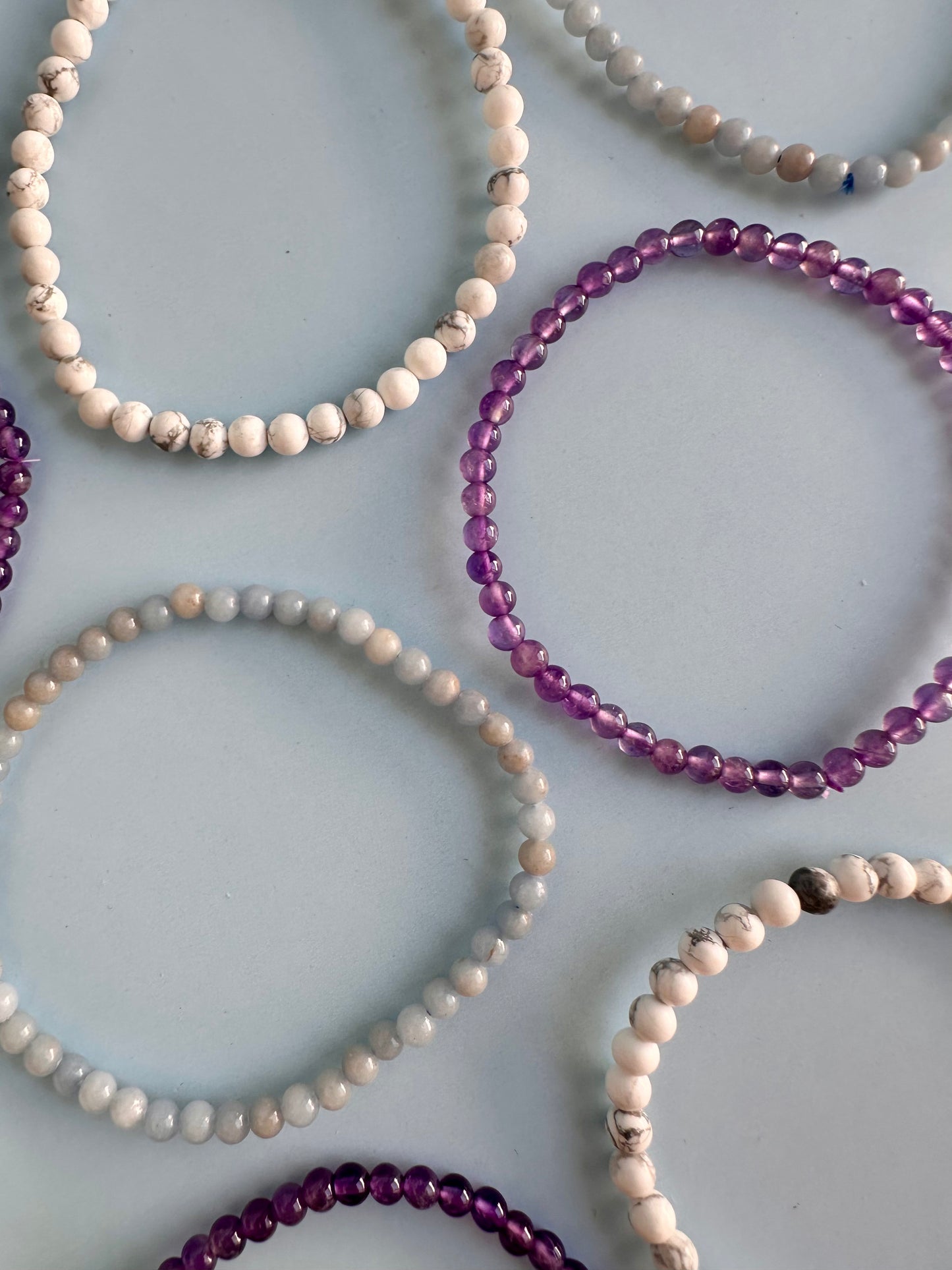 Bracelet Bundle Set: “Peace of Mind” - Howlite, Amethyst, Angelite