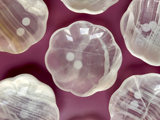 Scalloped White Onyx Dish