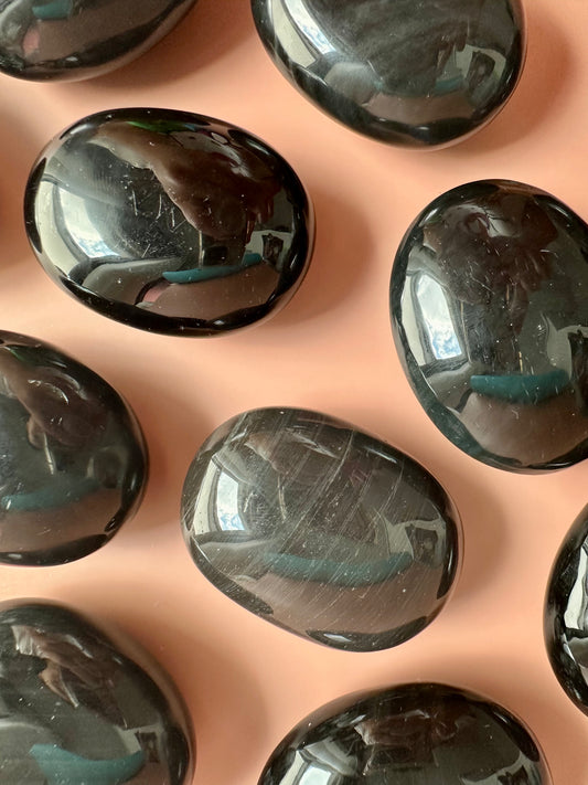 Black Obsidian Palm Stone
