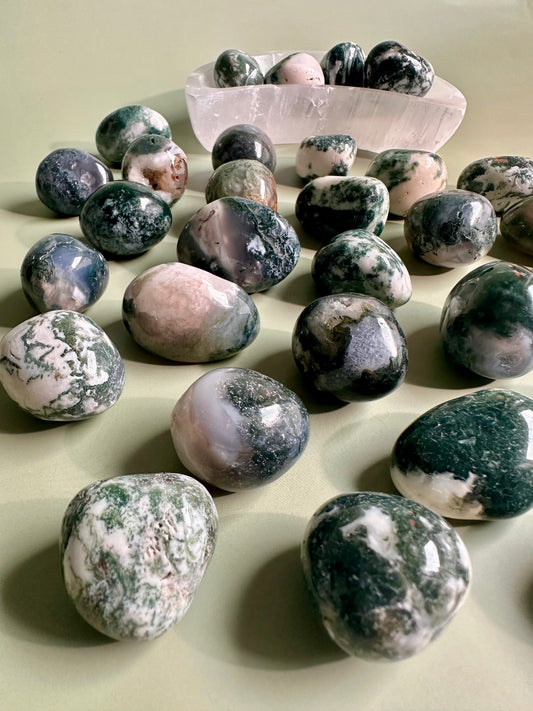 Moss Agate Tumble