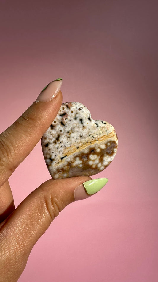 Ocean Jasper Heart Carving – Option I