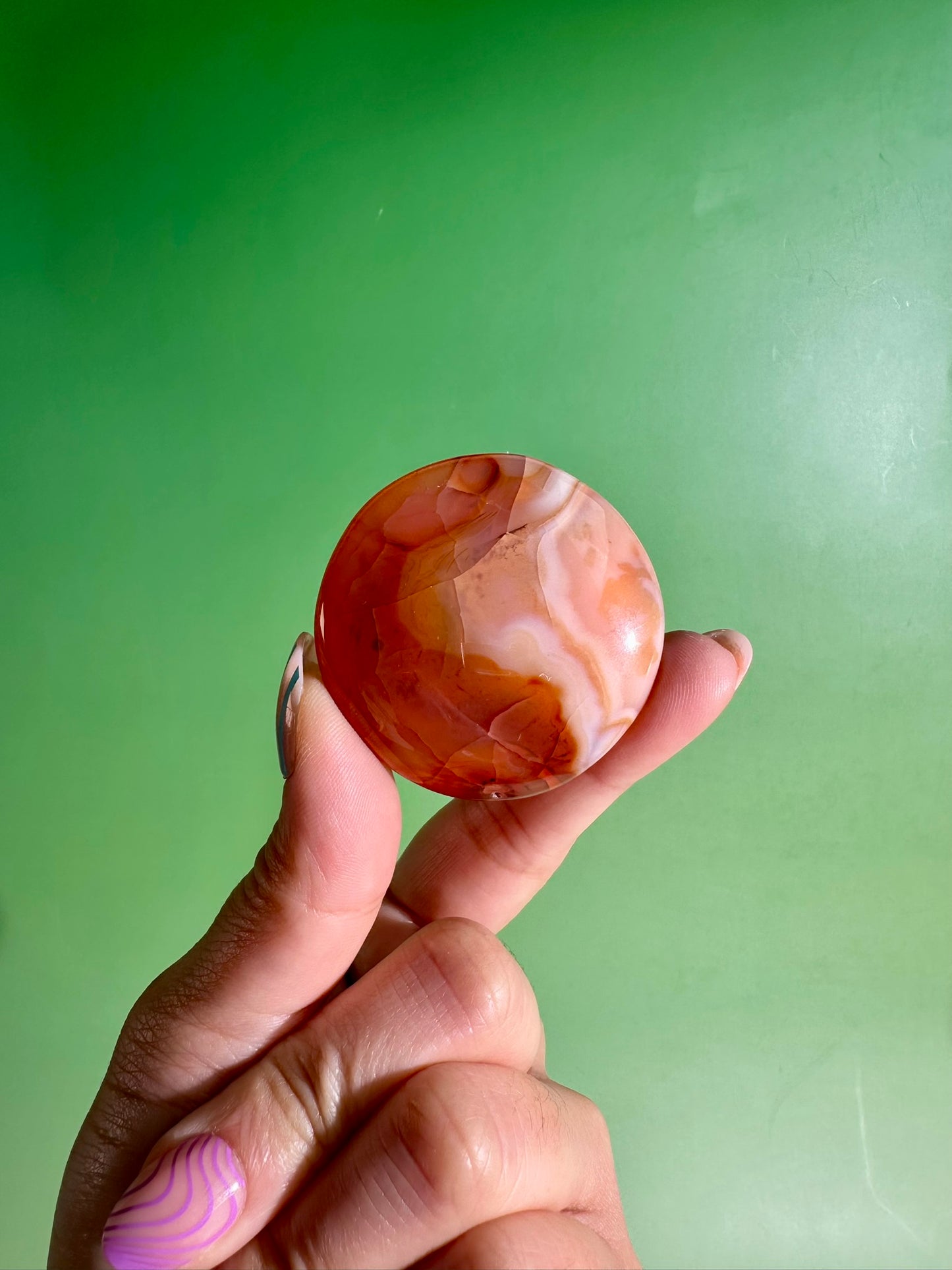 Carnelian Round Flat Palm