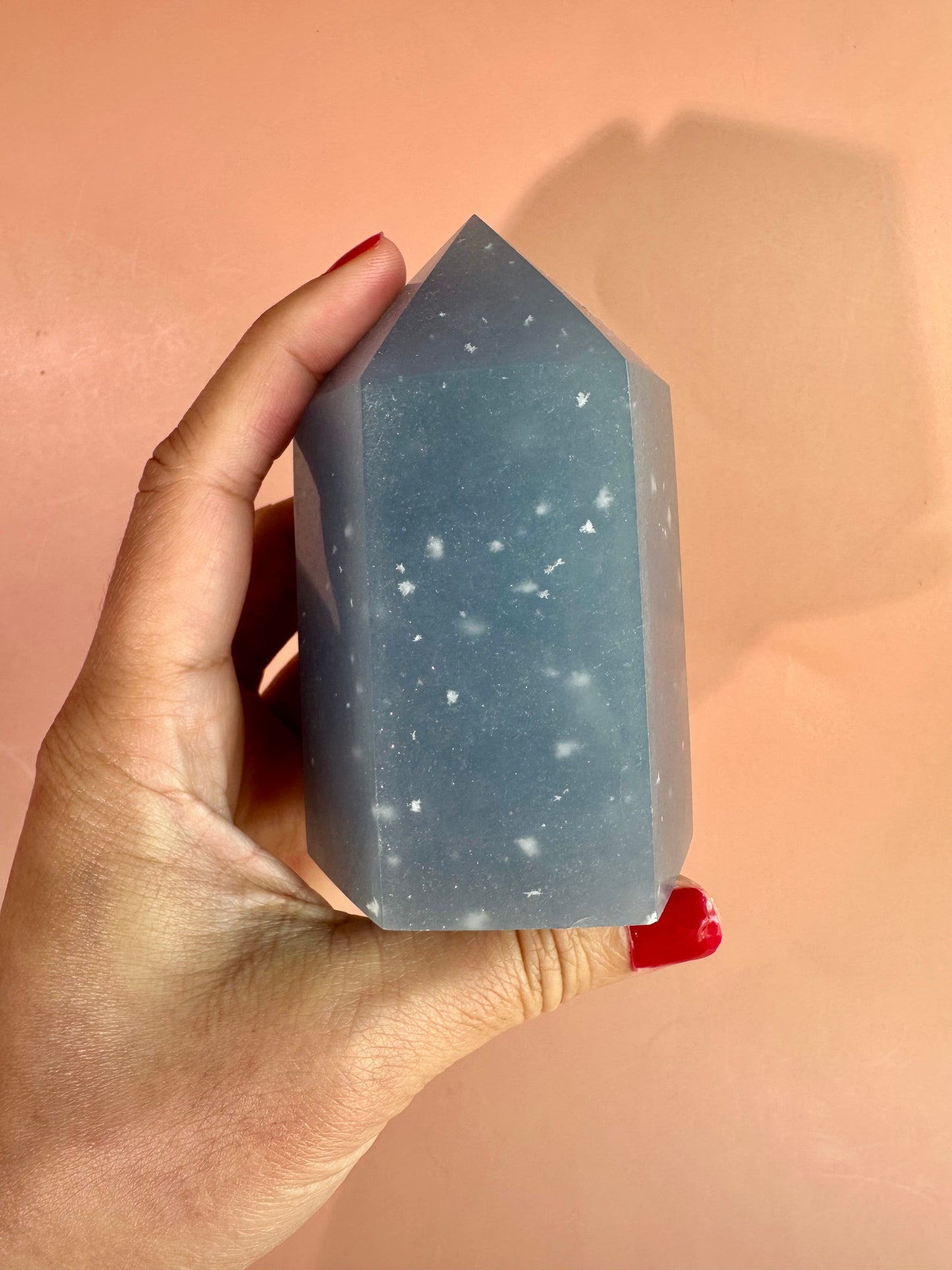 Large Peruvian Snowflake Angelite Tower - D