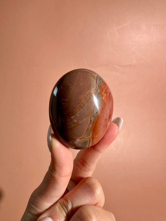 Polychrome Jasper Palm Stone – Option D