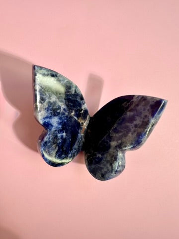 Sodalite 3D Butterfly Carving