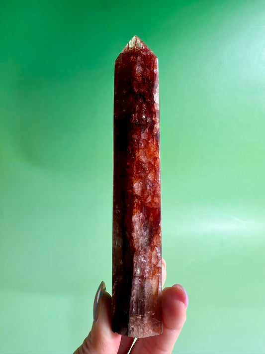 Fire Quartz Tower – Option A | Confidence, Grounding & Focus Energy