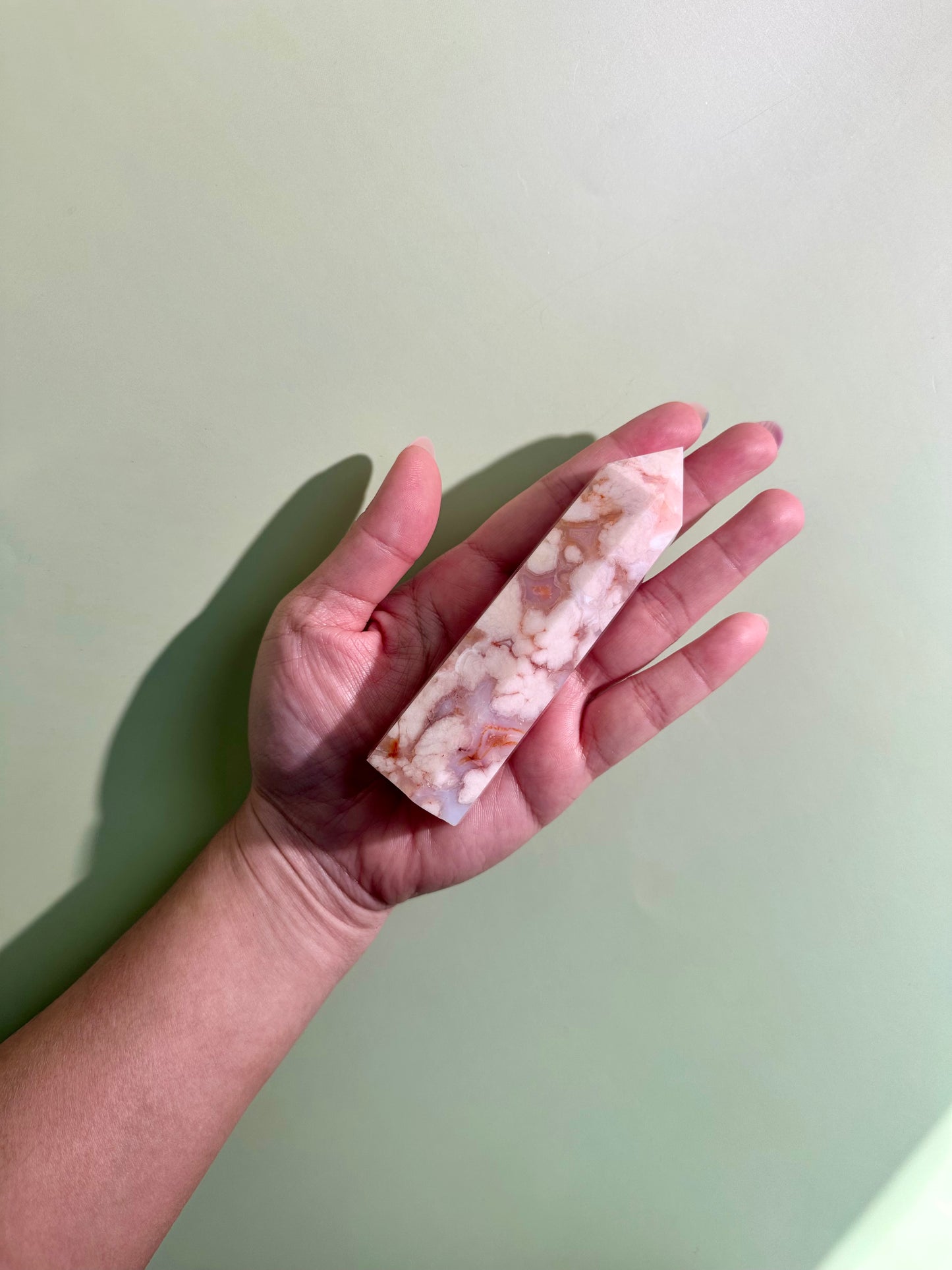 Carnelian Flower Agate Tower Option F | Motivation, Courage & Blooming Potential Crystal