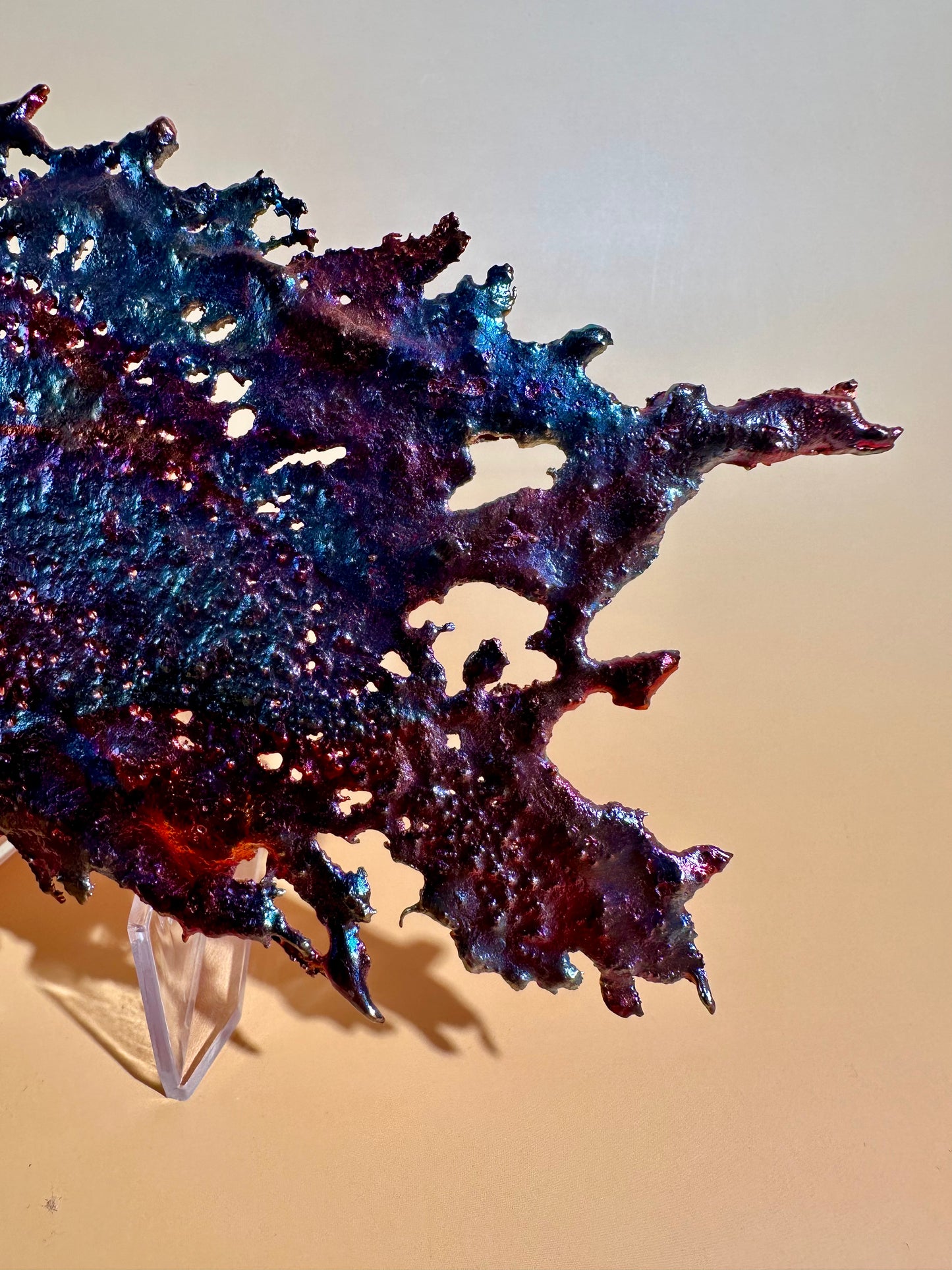 Heat Treated Iridescent Rainbow Copper Splash | One of a Kind Colorful Collector Specimen