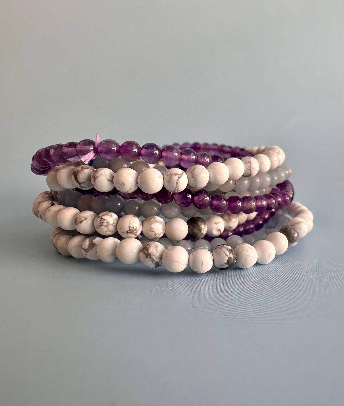 Bracelet Bundle Set: “Peace of Mind” - Howlite, Amethyst, Angelite