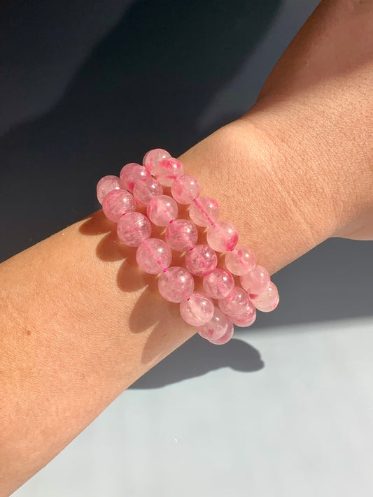 8mm Rhodonite Blossom Beaded Bracelet