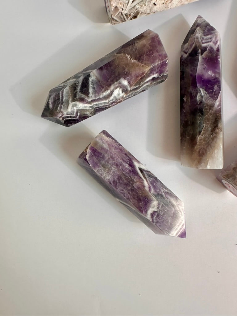 Small Chevron Amethyst Tower