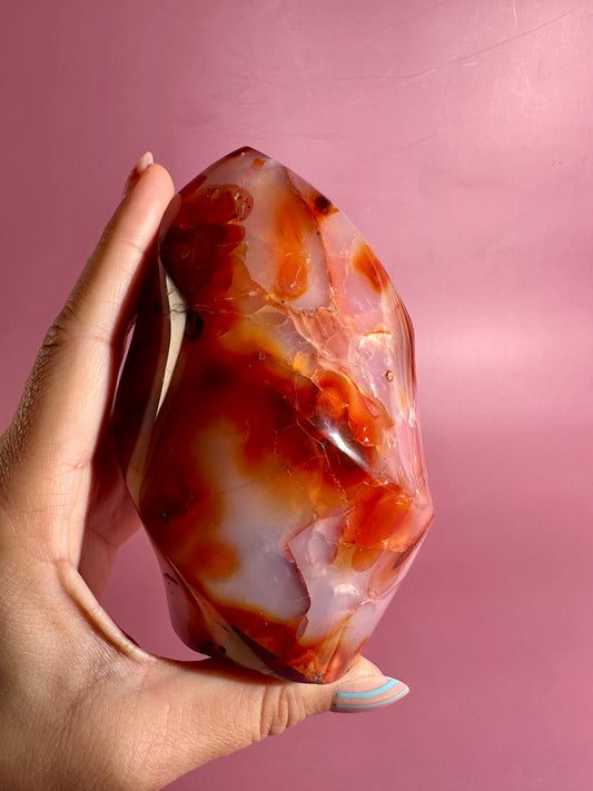 Carnelian Flame – Option L | Collector Crystal, Passion & Positive Transformation