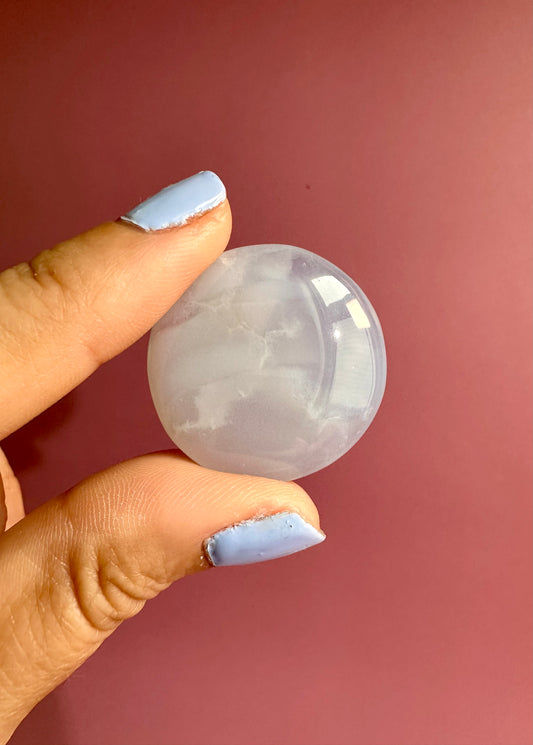 Blue Chalcedony Mini Flat Palm