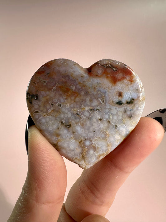 Ocean Jasper Heart Carving – E