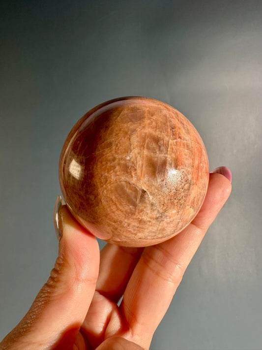 Peach Moonstone Sphere Option B | Premium One-of-a-Kind Crystal